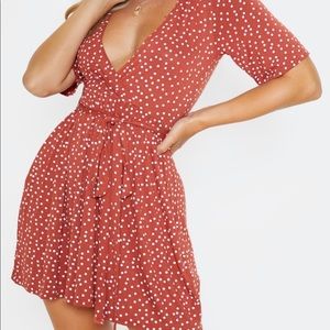 Polka dot wrapped dress